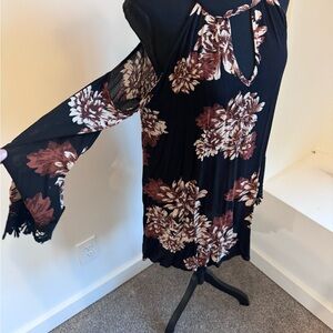 Floral Black and Brown Women's Dress